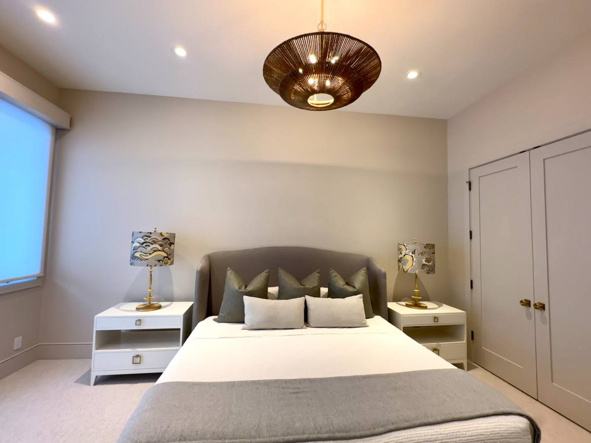 Modern bedroom interior painting neutral walls Park City Utah