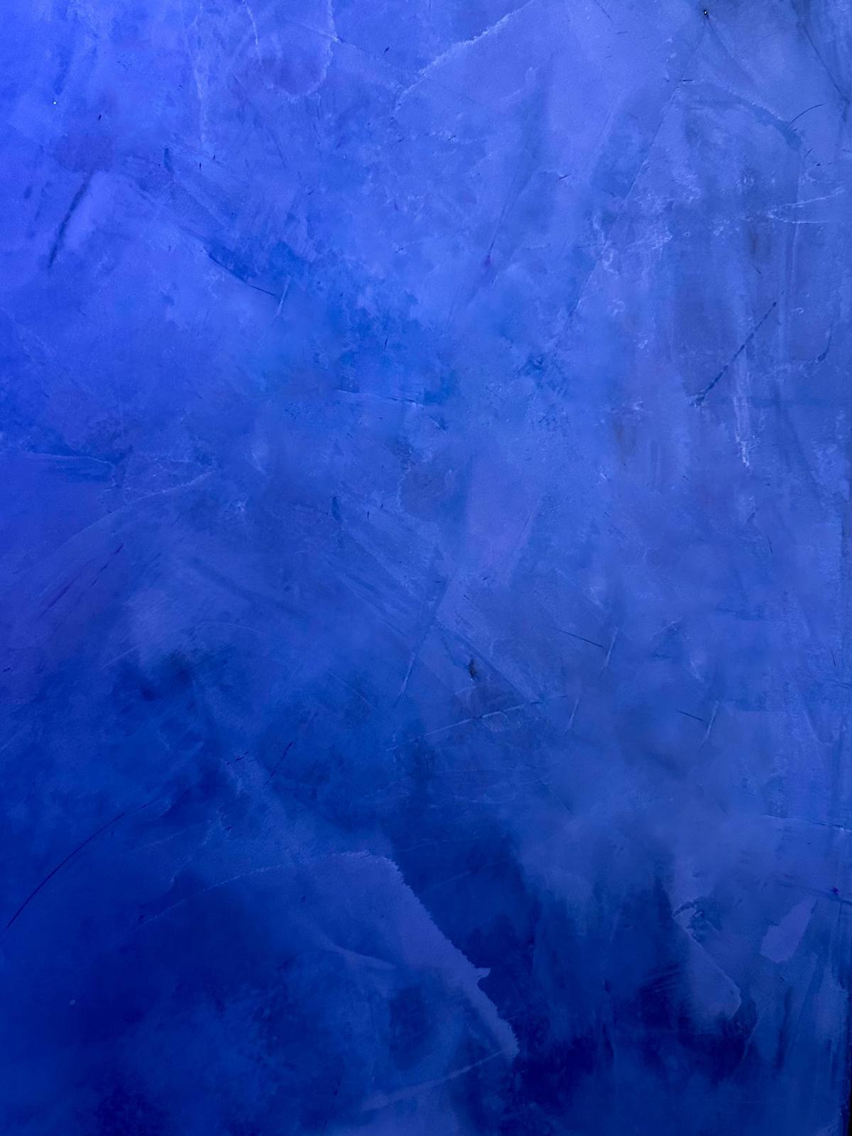 Venetian plaster wall blue detail Park City Utah