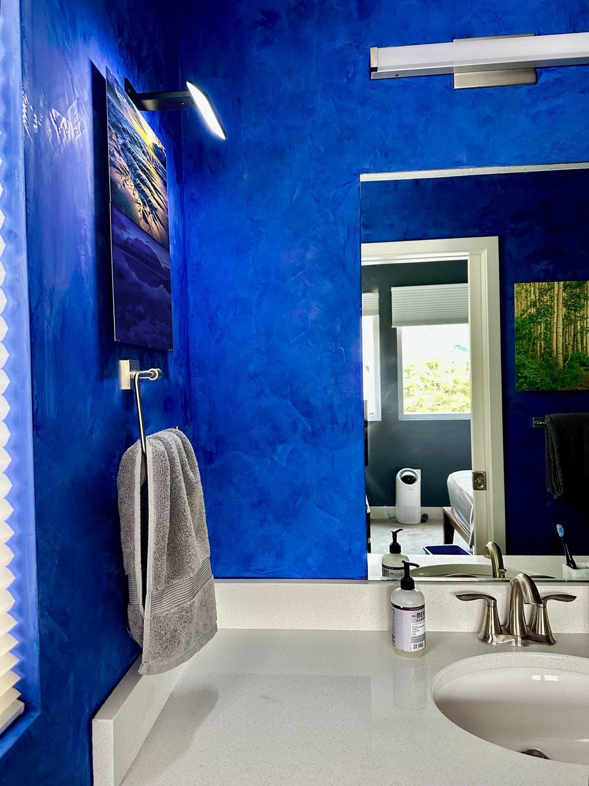 Venetian plaster bathroom Park City Utah blue luxury finish complete guide